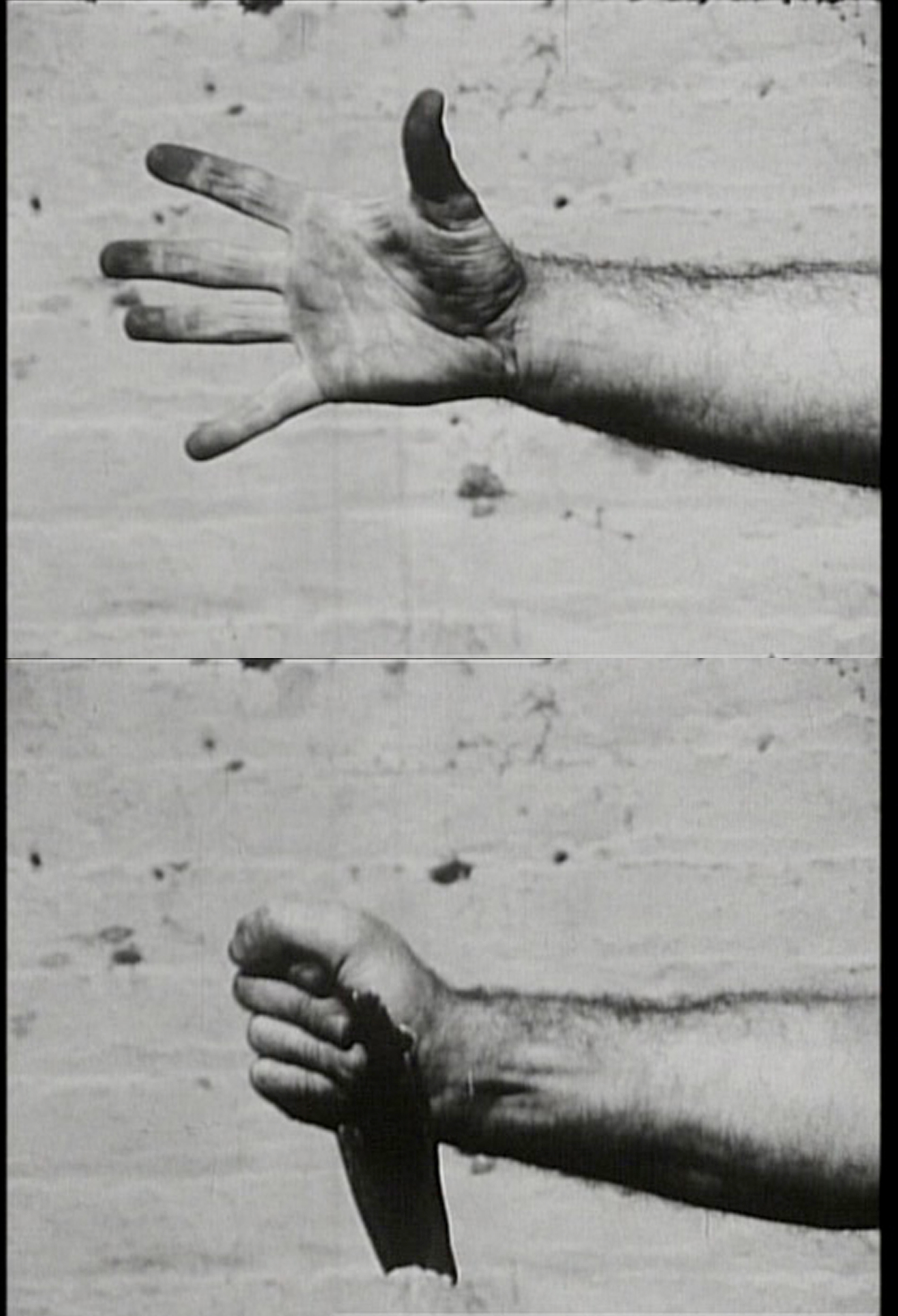 Richard Serra, Hand Catching Lead, Filmstills, 1968